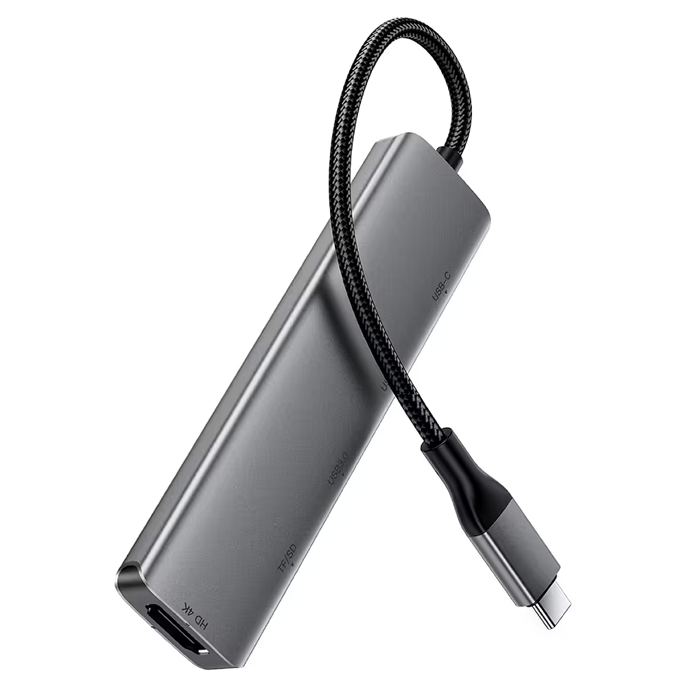 Hub 6 en 1 Acefast J18 USB-C – Estación de Acoplamiento con HDMI 4K y Puertos USB