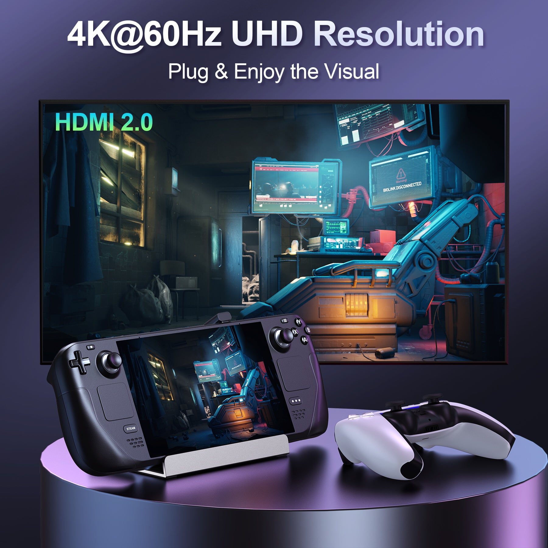 Docking Station USB-C 5 en 1 HUB Gaming HDMI 4K 60Hz 100W Steam Deck