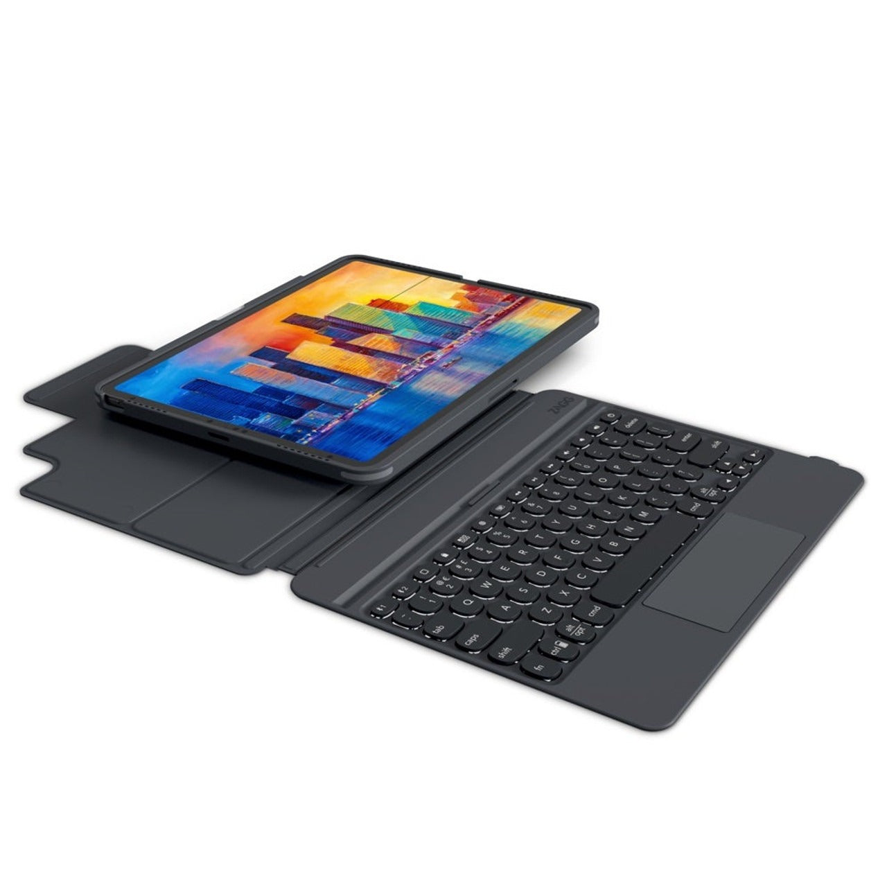 Teclado y Case ZAGG Pro Keys con Trackpad para iPad Pro 12.9'' (3a, 4a y 5a Gen) y iPad Air 13'' (M2) - Negro/Gris