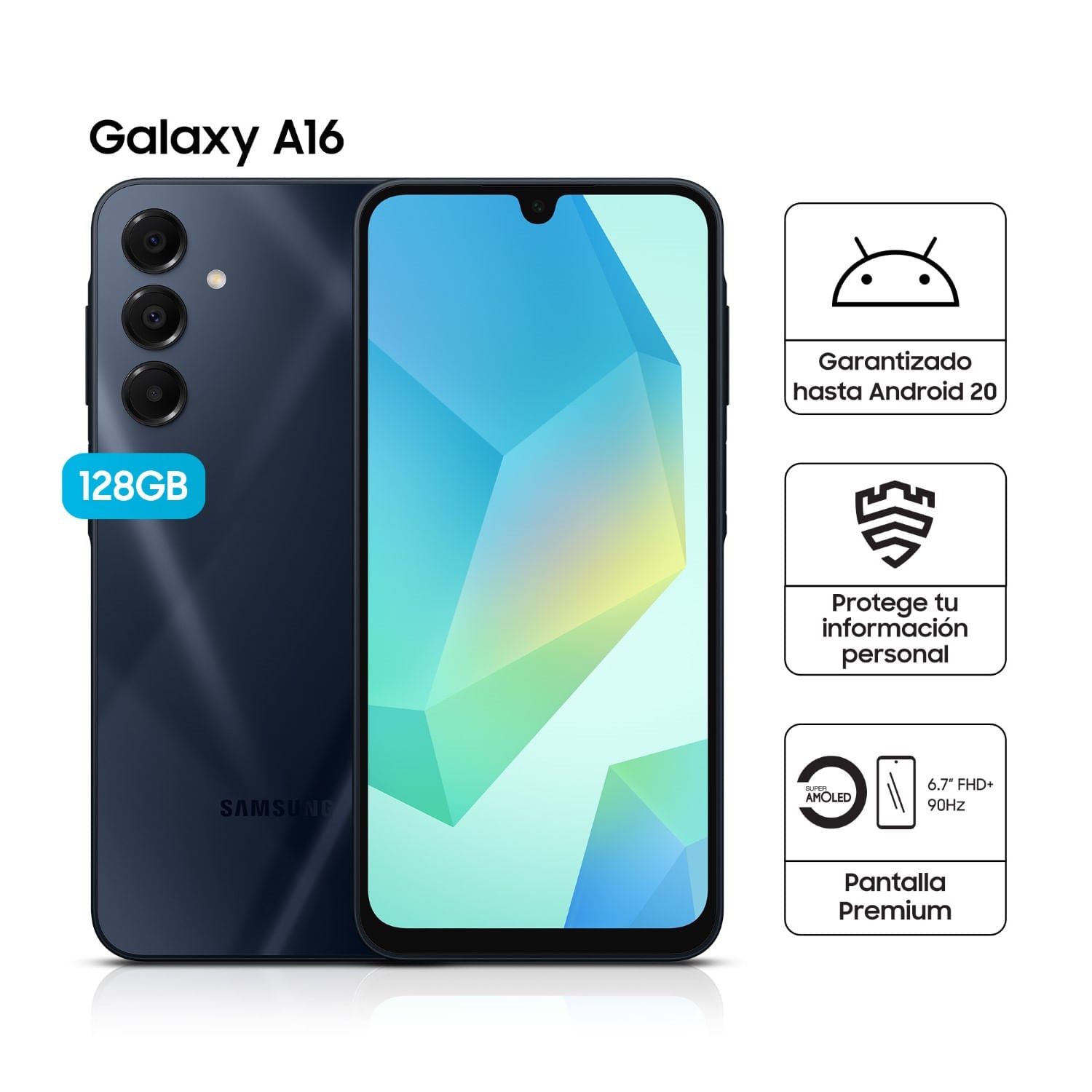 Celular Samsung A16 6.7" 4GB RAM 128GB Negro