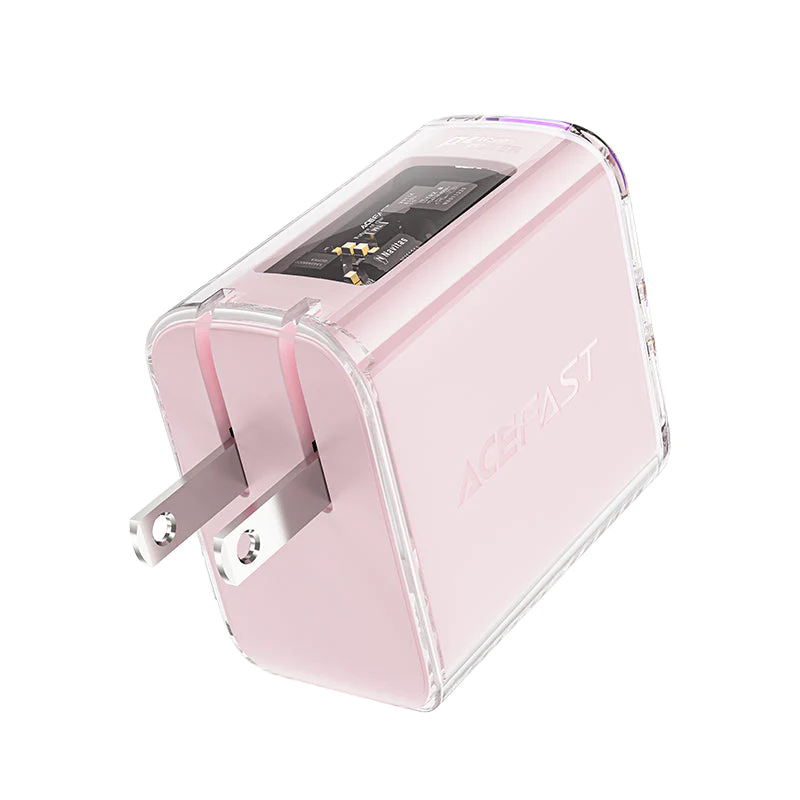 Cargador de pared de carga rápida Acefast A47 PD65W GaN Color Cherry Blossom (2xUSB-C + USB-A)