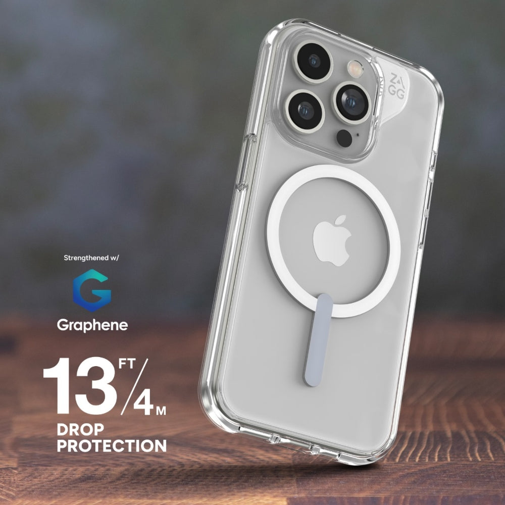Case ZAGG Crystal Palace Snap para iPhone 15 Pro compatible con MagSafe - Transparente