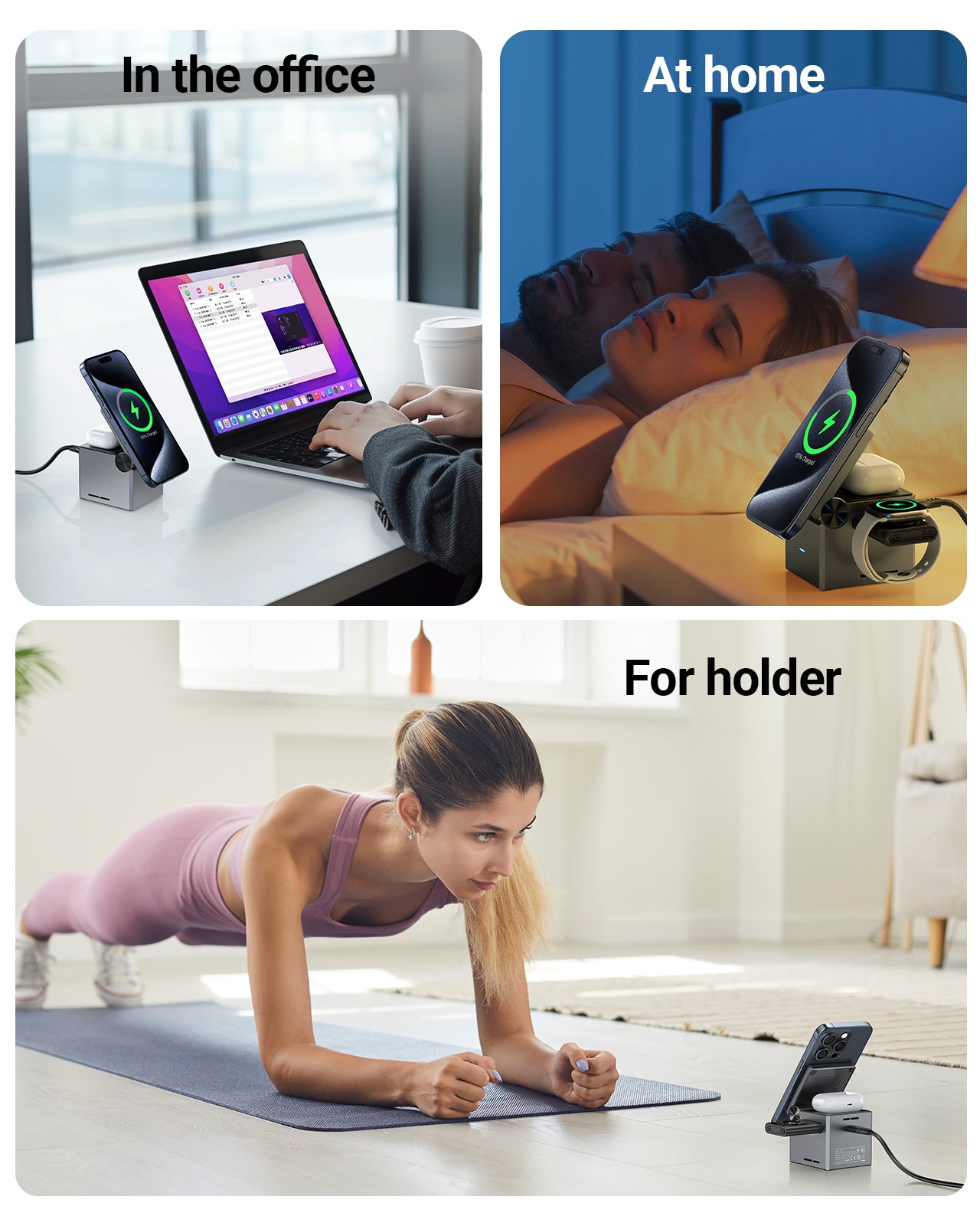 Cargador Inalámbrico Acefast 3 en 1 Cubo Rubik iPhone,Watch y Airpods