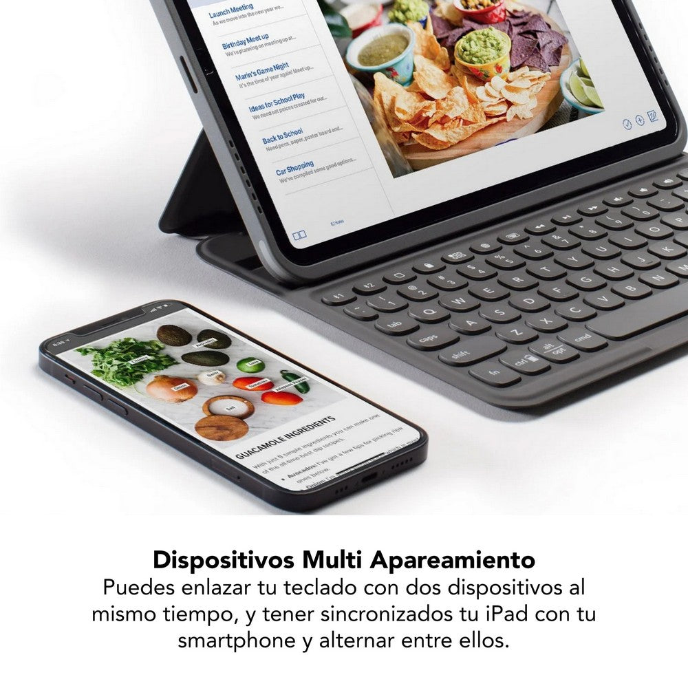 Teclado con Funda ZAGG Pro Keys Retroiluminado para iPad Pro 12.9'' (3a, 4a, 5a Y 6a Gen), iPad Air 13'' (M2) - Negro/Gris