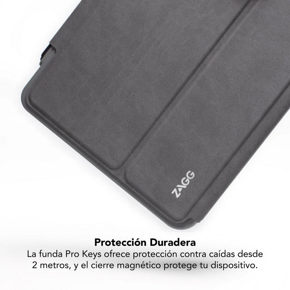 Teclado con Funda ZAGG Pro Keys Retroiluminado para iPad Pro 12.9'' (3a, 4a, 5a Y 6a Gen), iPad Air 13'' (M2) - Negro/Gris