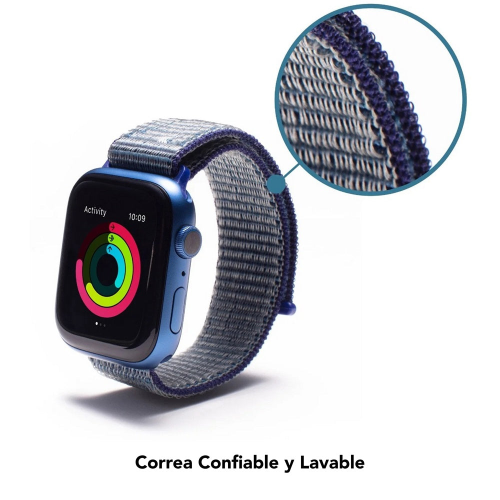 Correa de reloj deportiva Gear4 para Apple Watch de 45/44/42mm - Azul Marino