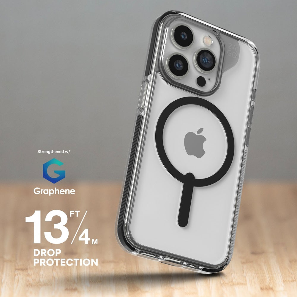 Case ZAGG Santa Cruz Snap para iPhone 15 Pro compatible con MagSafe- Negro