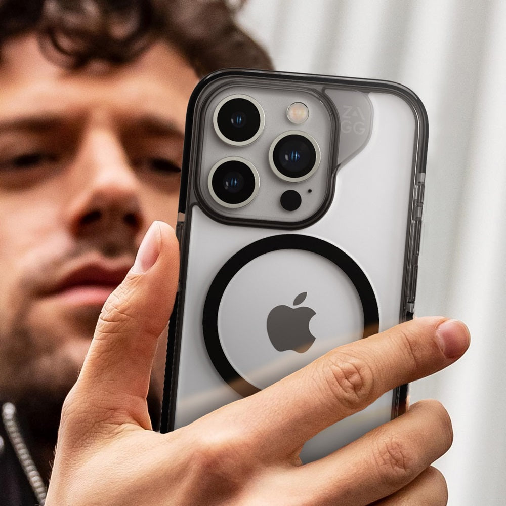 Case ZAGG Santa Cruz Snap para iPhone 15 Pro compatible con MagSafe- Negro