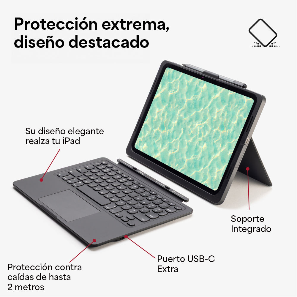 Teclado Pro Keys Connect con trackpad y funda para iPad Air 13'' (M3/M2)