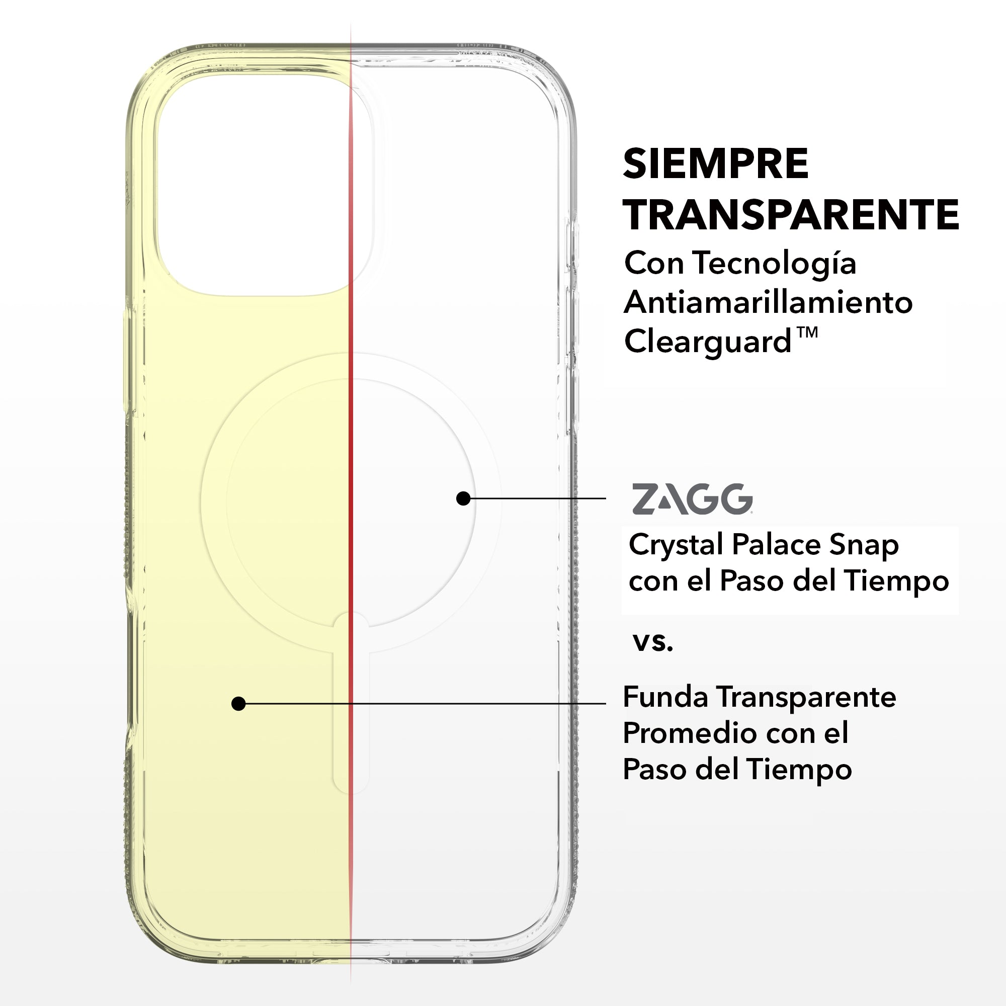 Case ZAGG Crystal Palace Snap para iPhone 16 Pro compatible con Magsafe - Transparente