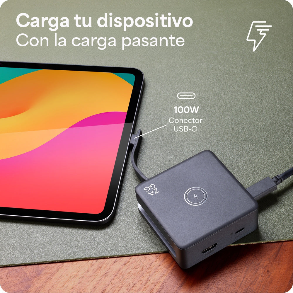 Hub adaptador ZAGG 4 puertos: USB-C PD, USB-C, USB-A, y HDMI