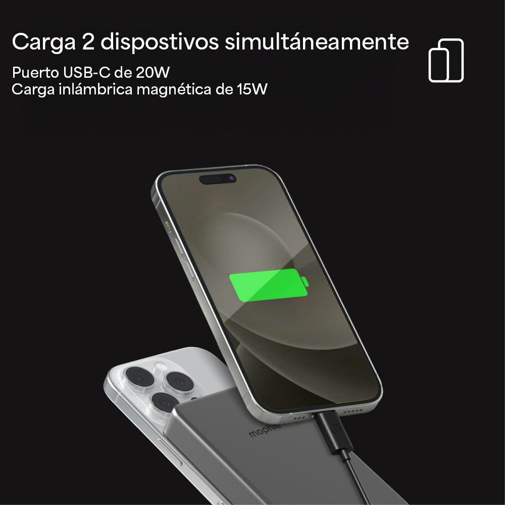 Batería portátil mophie powerstation inalámbrica Qi2 de 15W con batería de 10,000mAh