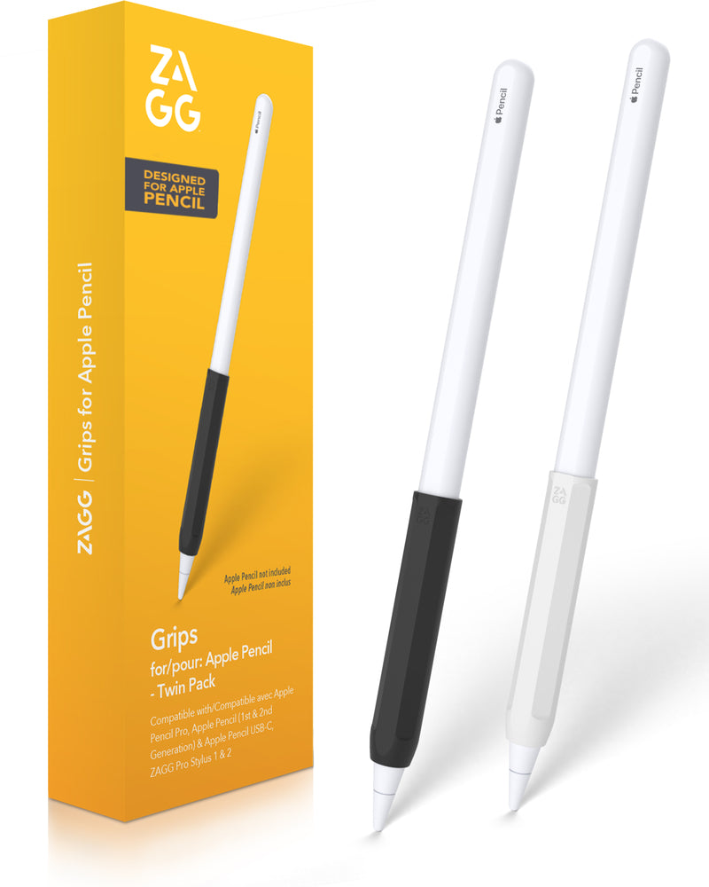 Grip de silicona ZAGG para Apple Pencil - set de 2 unidades color Negro/Blanco