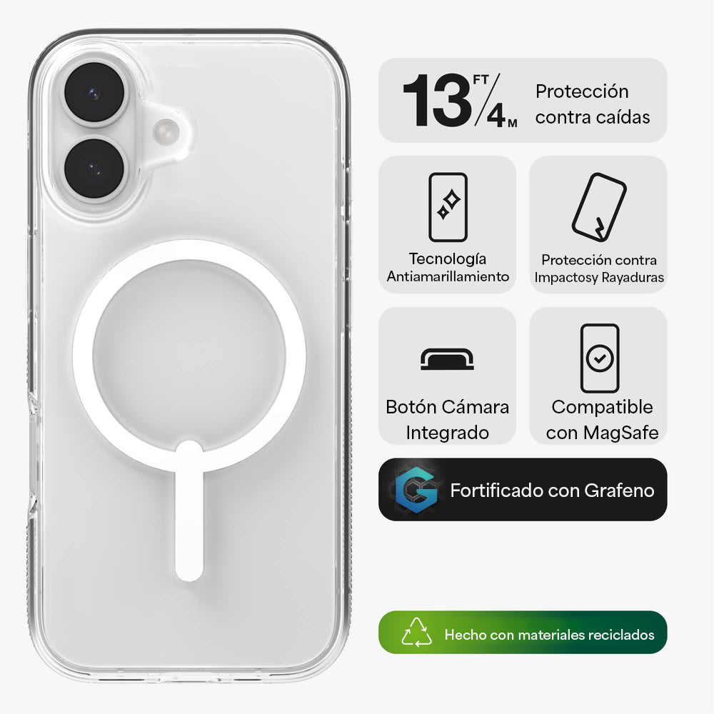 Case ZAGG Crystal Palace Snap iPhone 17 con Botón para Cámara y MagSafe