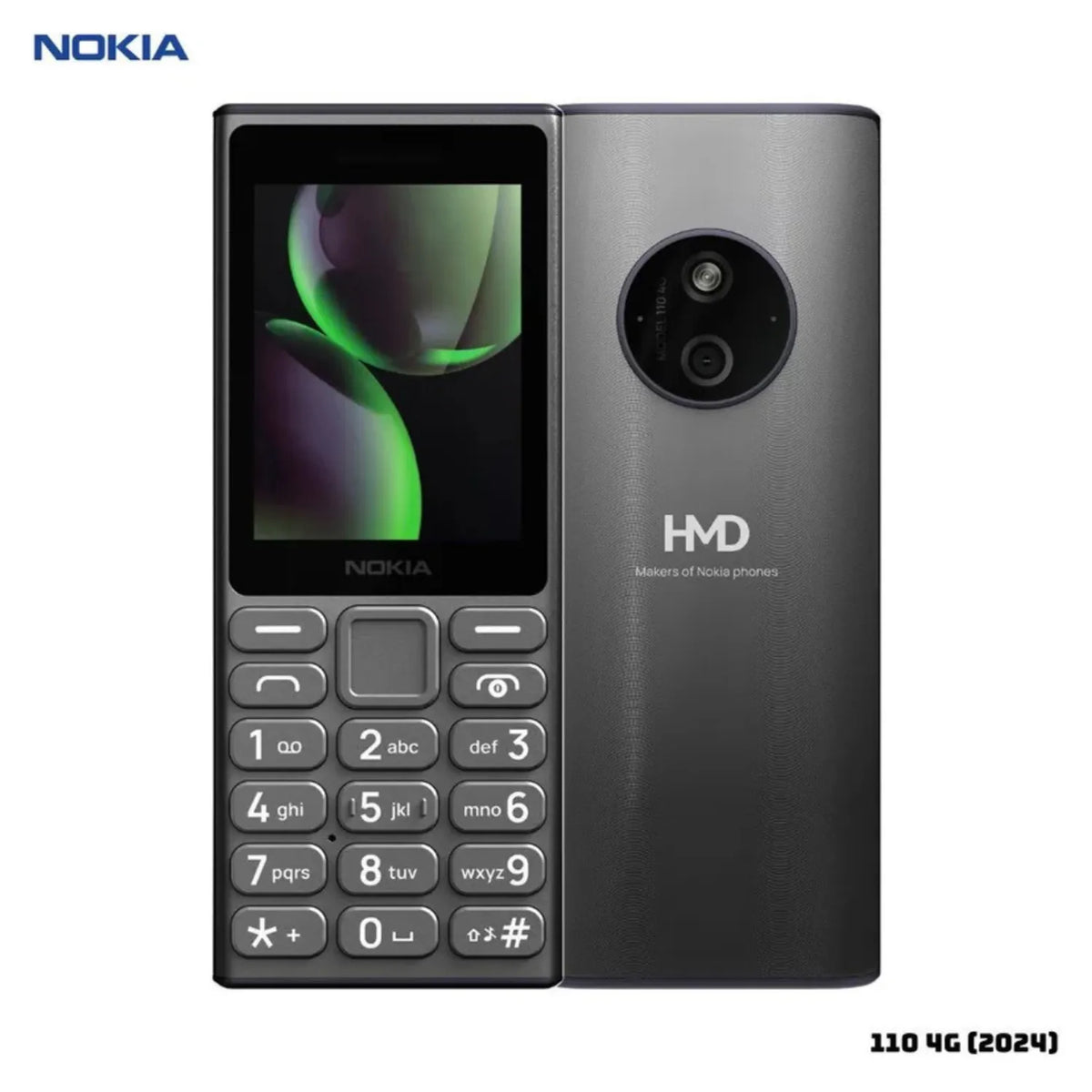 Celular Nokia 110 4G Dual SIM – Pantalla 2'', USB-C y Radio FM, Titanium