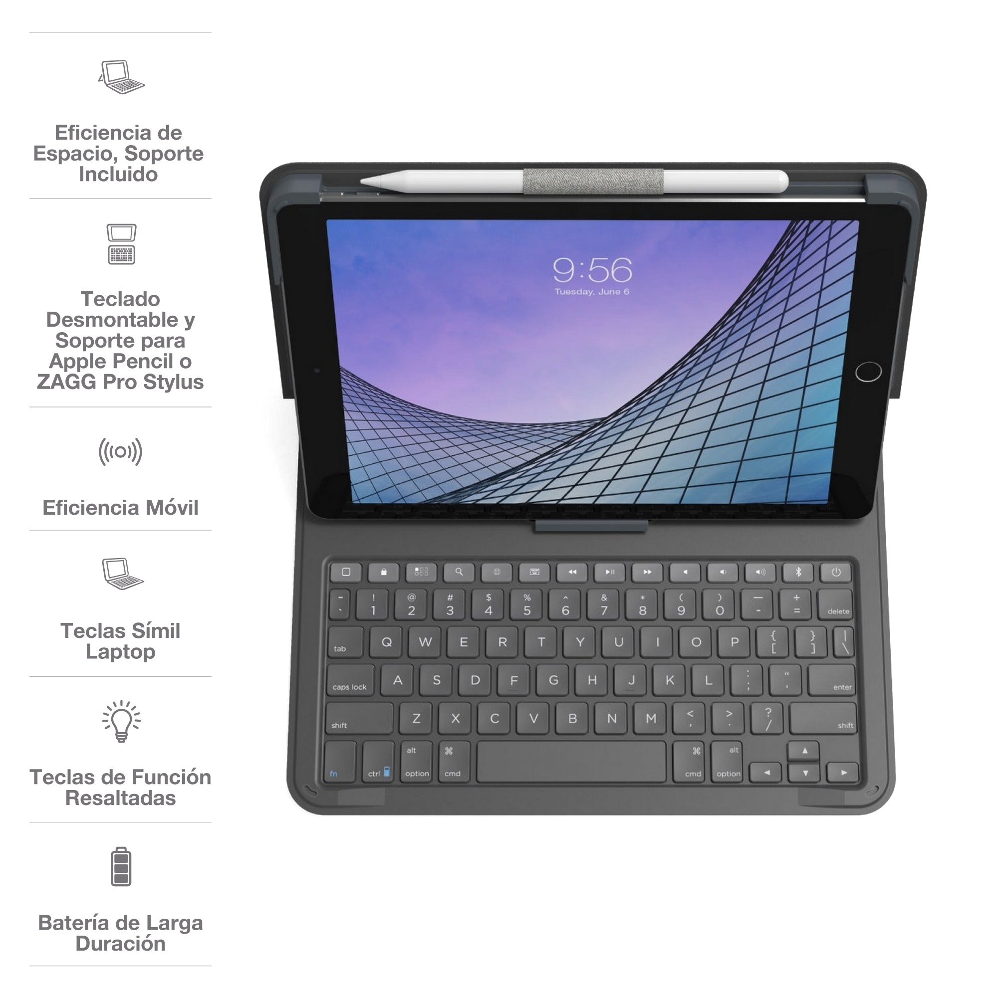 Teclado para ipad Zagg Messenger Folio 2 10.2''/10.5''
