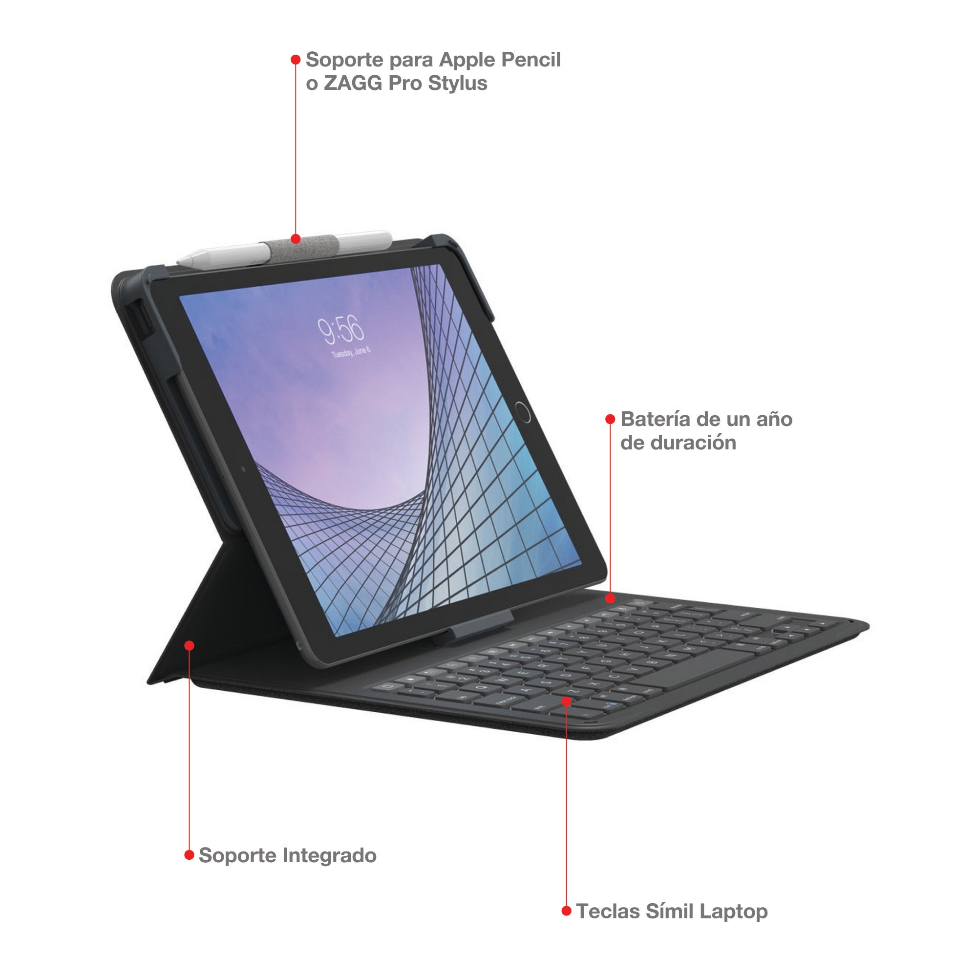 Teclado para ipad Zagg Messenger Folio 2 10.2''/10.5''