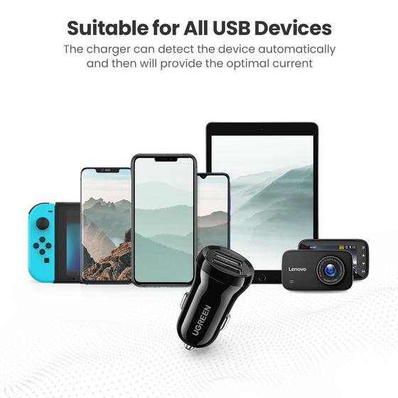 Cargador para carro Ugreen USB-A de 24W