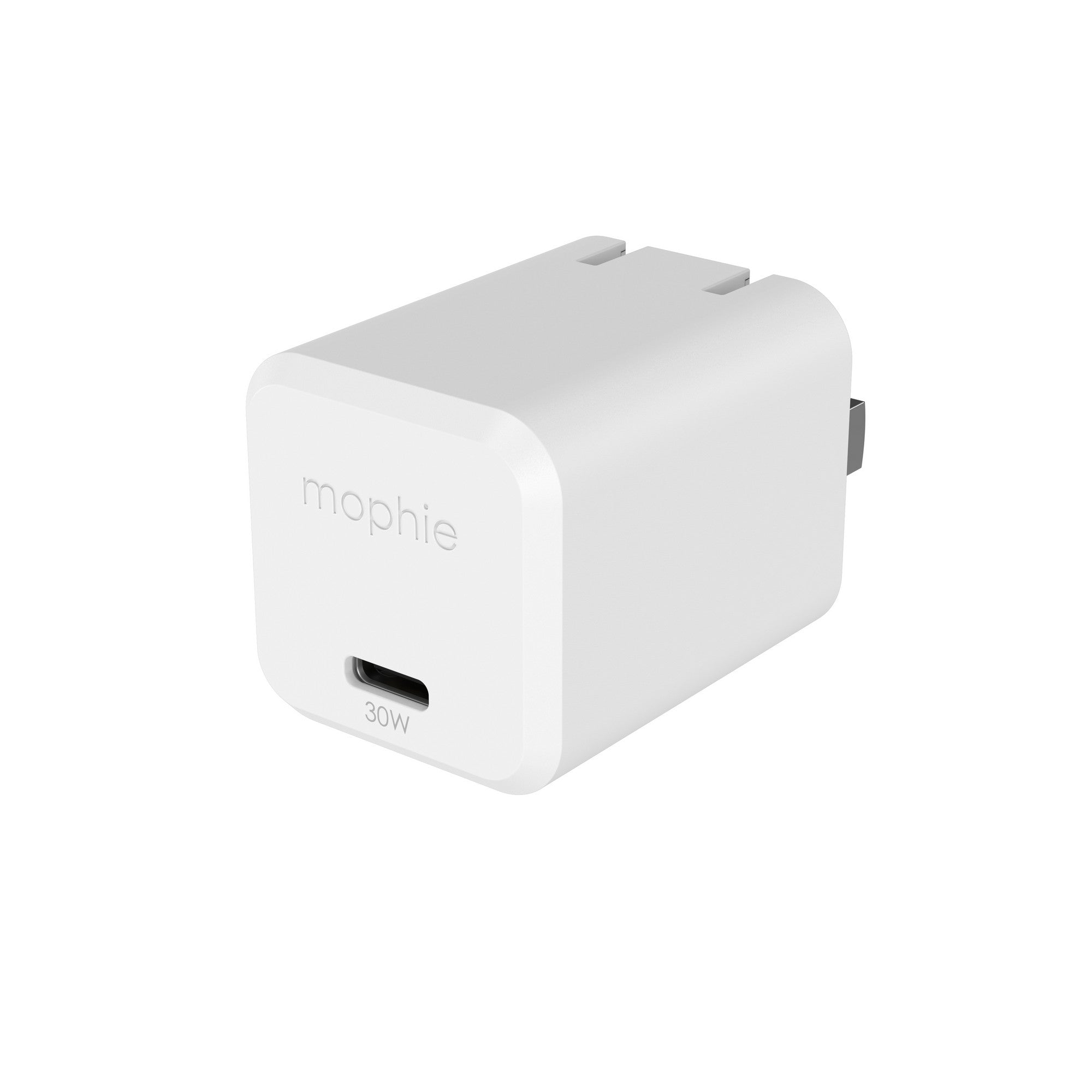 Cargador de Pared mophie USB-C de carga rápida GaN hasta 30W para smartphones, tabletas y notebooks - Blanco