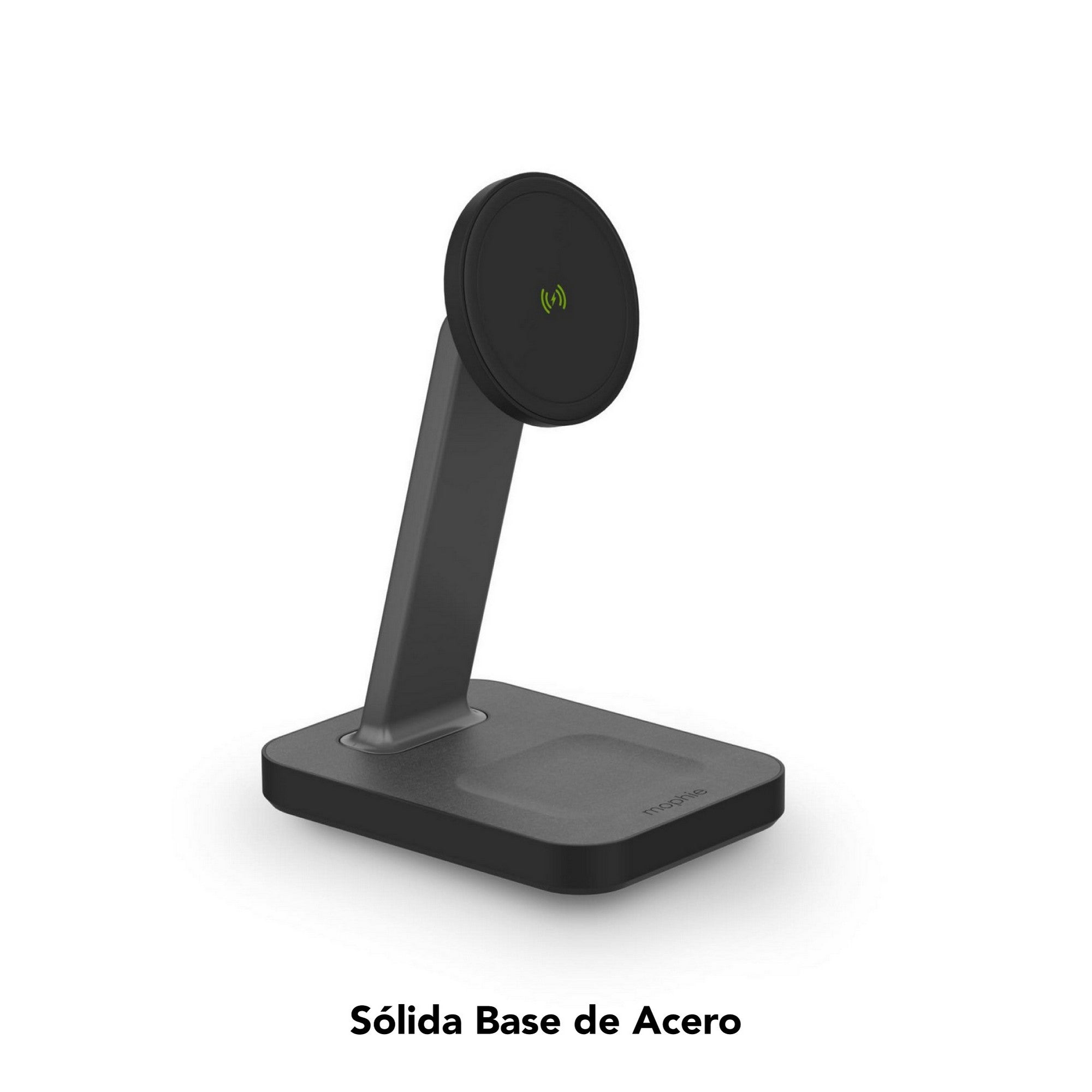 Soporte de carga inalámbrica y base mophie snap+ compatible con MagSafe de hasta 15W - Negro