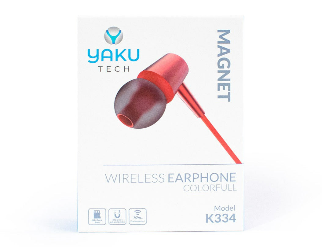 Audífonos Bluetooth K334 Yaku Tech Rojo