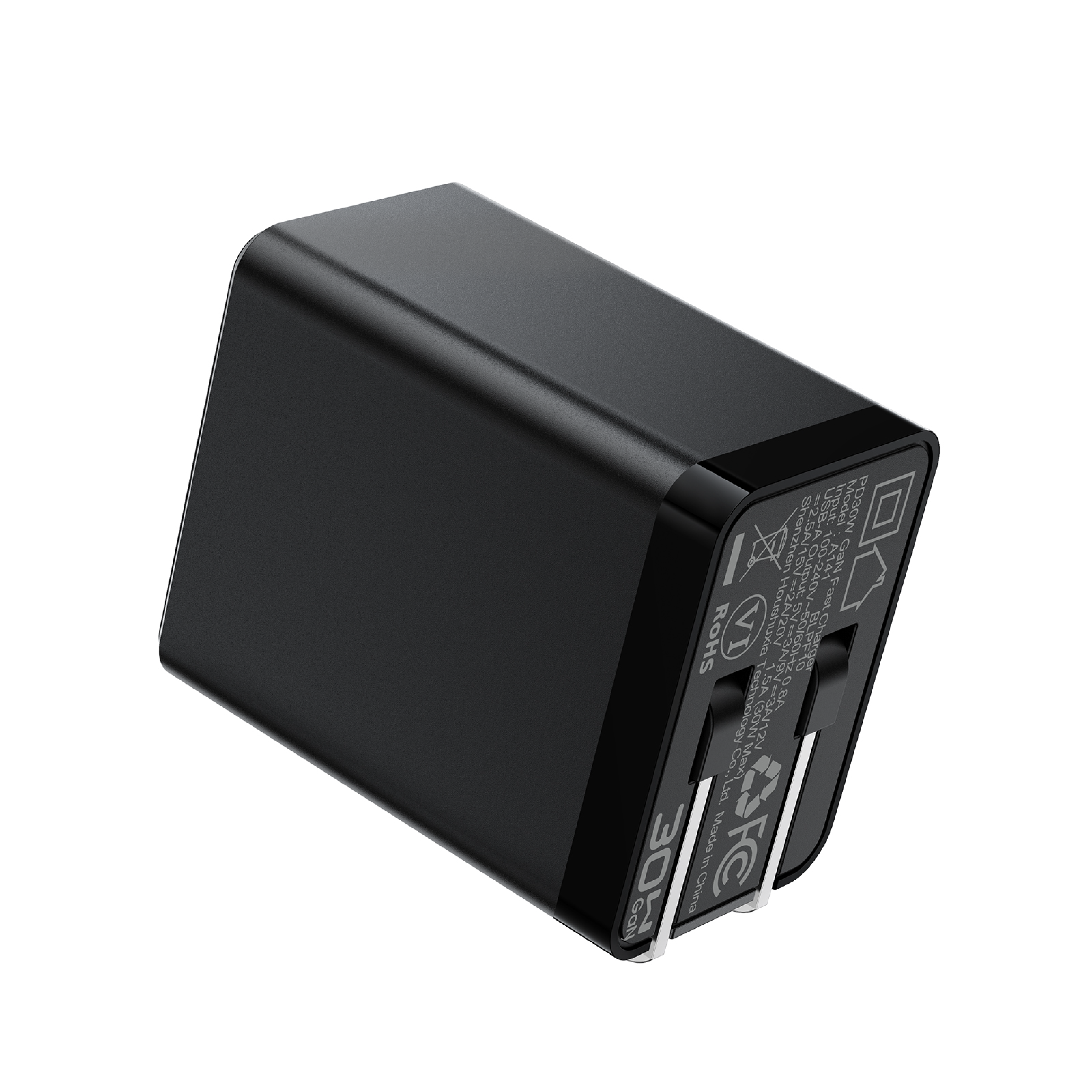 Cargador Rápido Acefast A141 USB-C PD 30W – Tecnología GaN, Negro