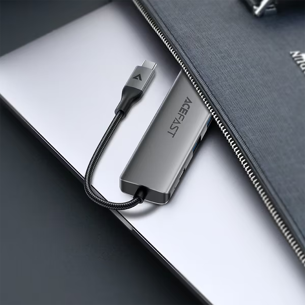 Hub 6 en 1 Acefast J18 USB-C – Estación de Acoplamiento con HDMI 4K y Puertos USB