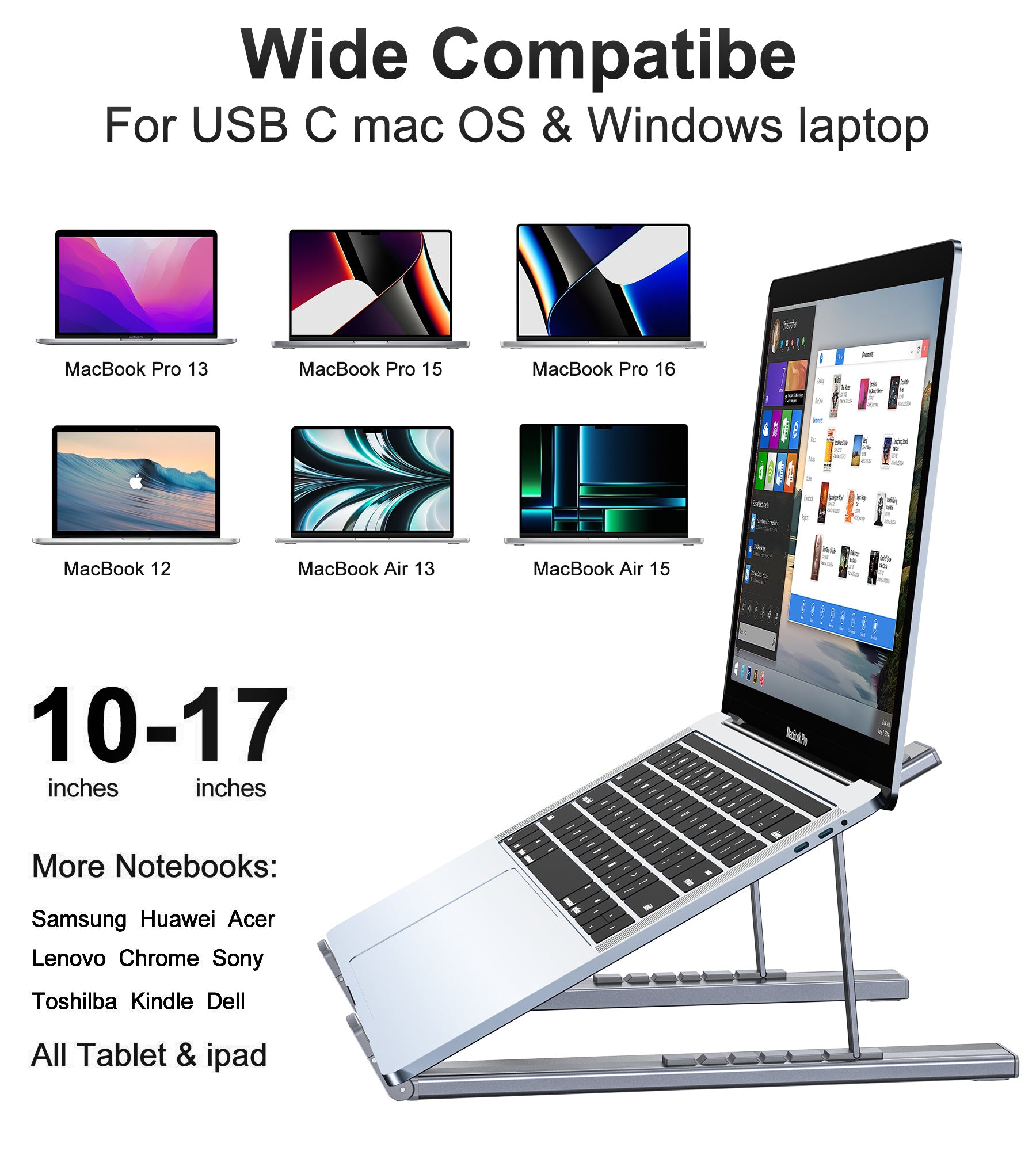 Docking Station con Soporte para Laptop Choetech USB-C 7 en 1 Hub