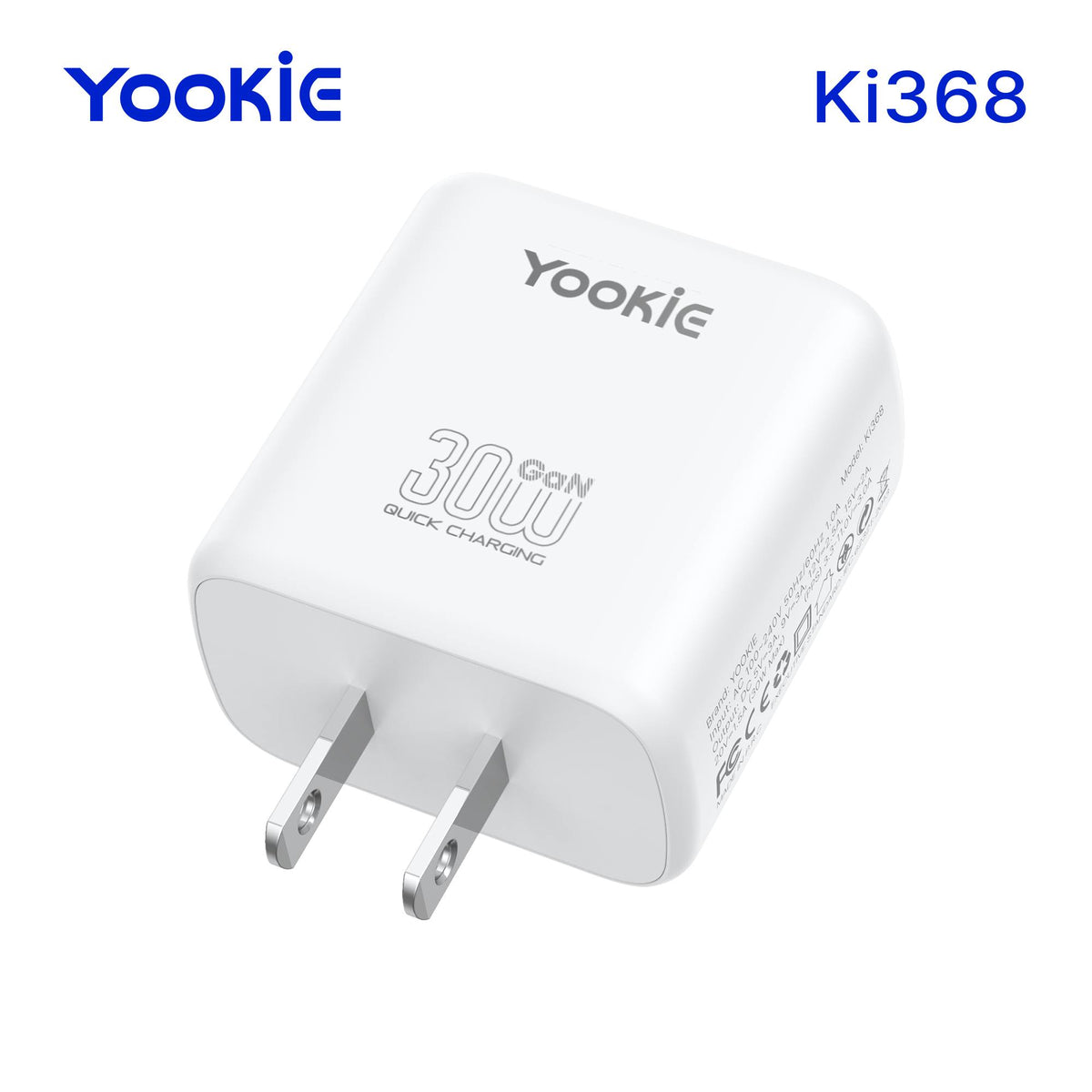 Cargador Yookie GaN 30W + Cable Yookie USB-C 60W | Carga Rápida