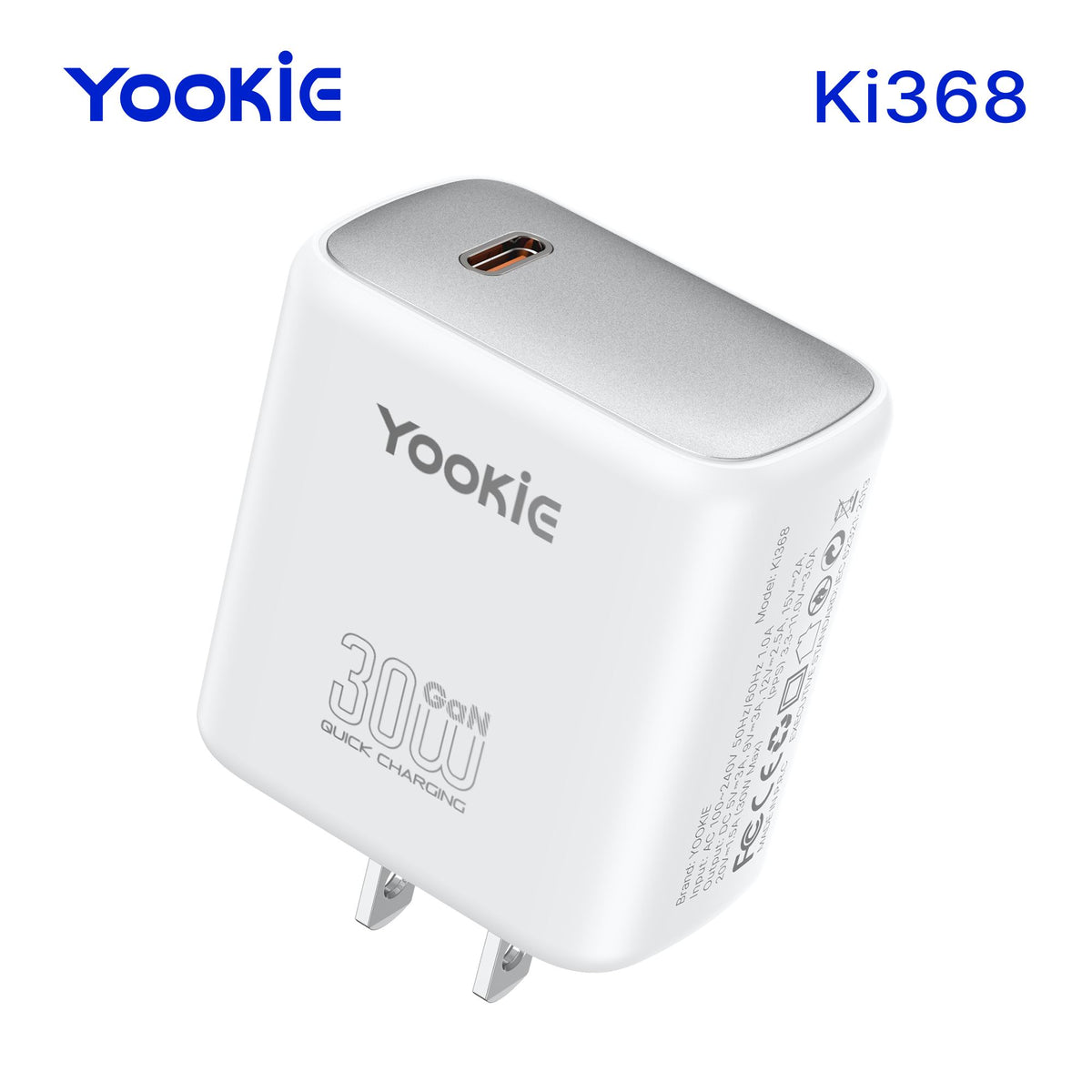 Cargador Yookie GaN 30W + Cable Yookie USB-C 60W | Carga Rápida