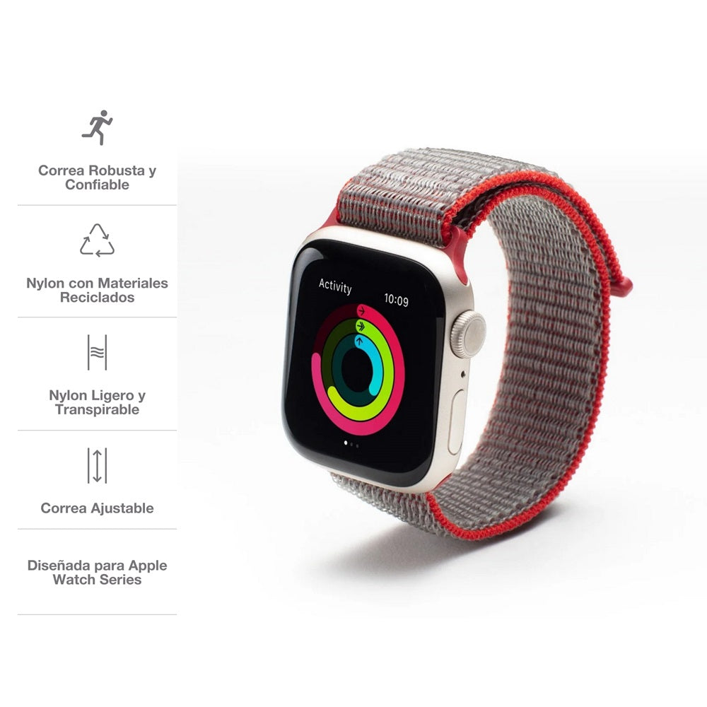 Correa de reloj deportiva Gear4 para Apple Watch de 41/40/38mm - Rojo