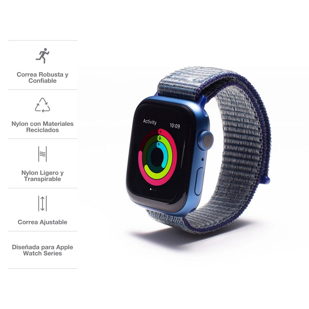 Correa de reloj deportiva Gear4 para Apple Watch de 45/44/42mm - Azul Marino