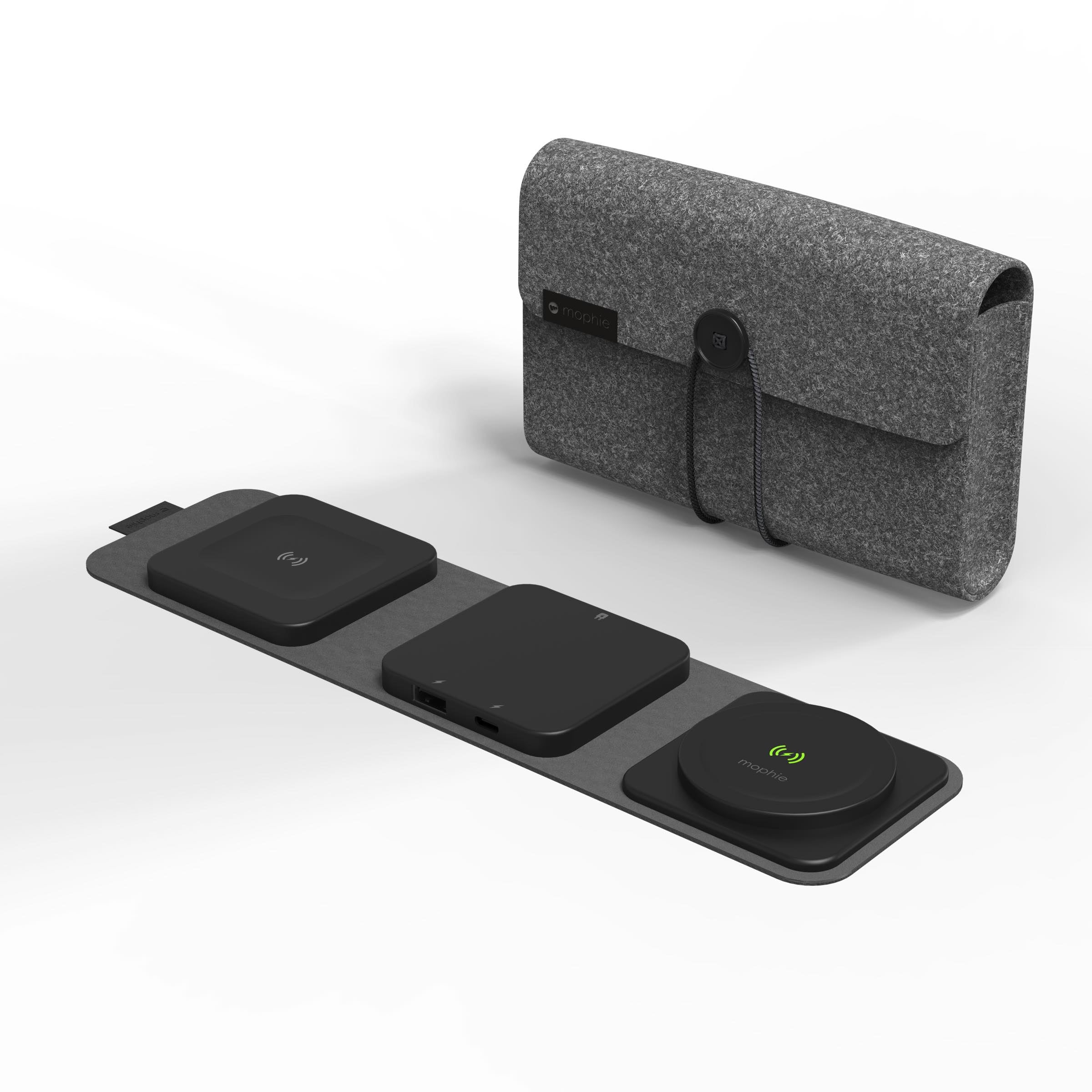 Cargador de viaje inalámbrico mophie snap+ iPhone, AirPods, Apple Watch, dispositivos Qi MagSafe