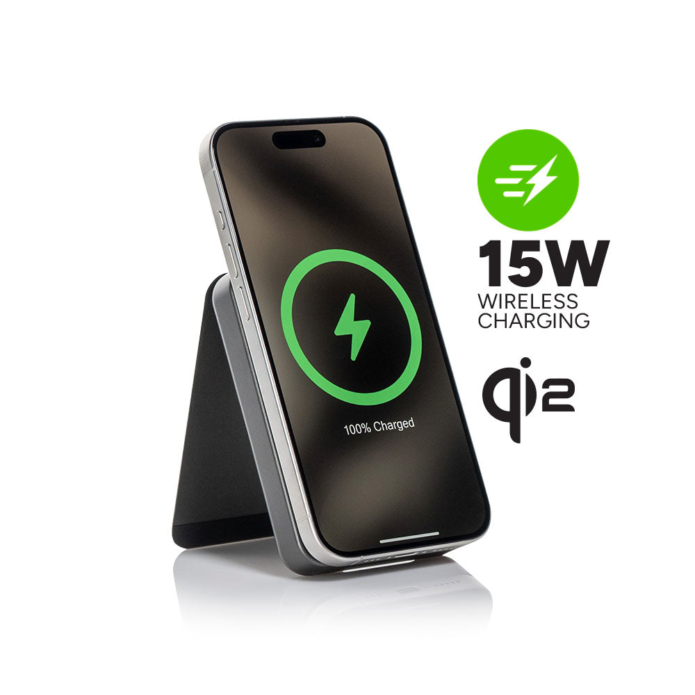 Cargador Inalámbrico Portátil Magnético Qi2 con Soporte mophie snap+ powerstation mini