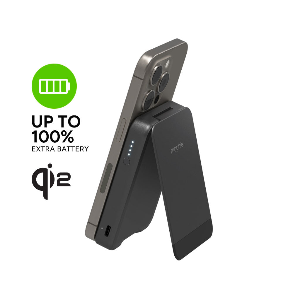 Cargador Inalámbrico Portátil Magnético Qi2 con Soporte mophie snap+ powerstation mini