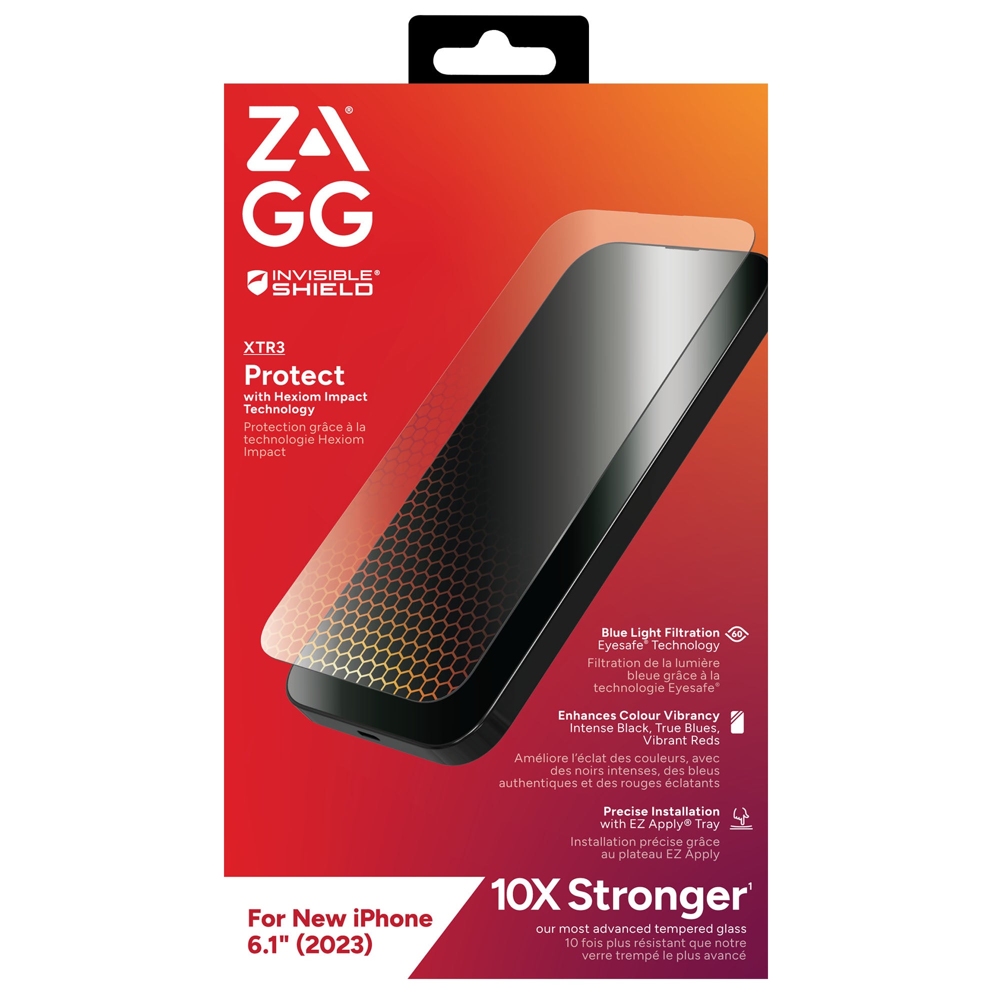 Protector de Pantalla ZAGG Glass XTR3 para iPhone 15 - 10 veces más resistente