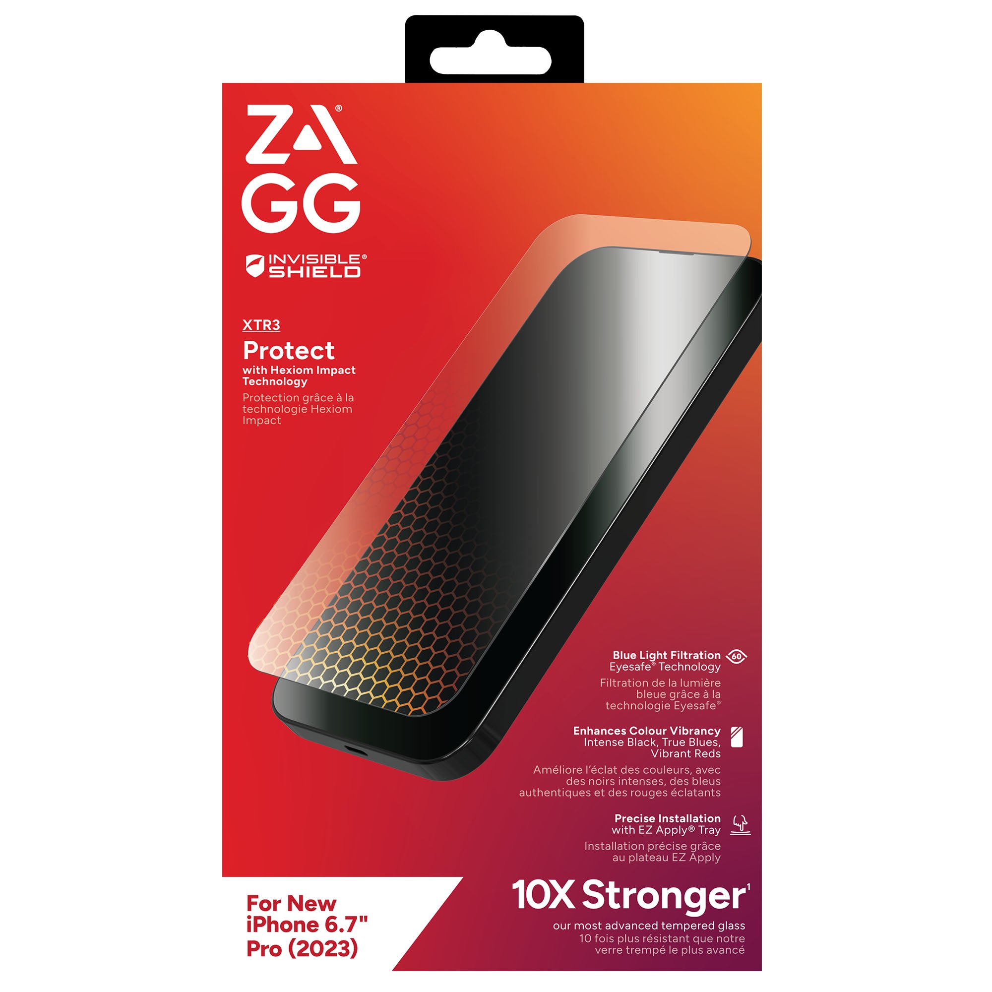 Protector de Pantalla ZAGG Glass XTR3 para iPhone 15 Pro Max - 10 veces más resistente