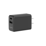 Cargador de pared mophie de 30W PD con puertos USB-C y USB-A Negro