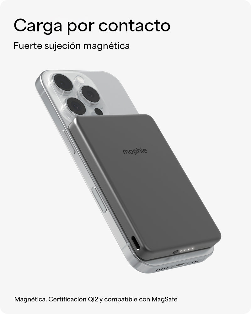 Batería externa mophie inalámbrica ultradelgada Qi2 de 15W con batería de 5.000 mAh