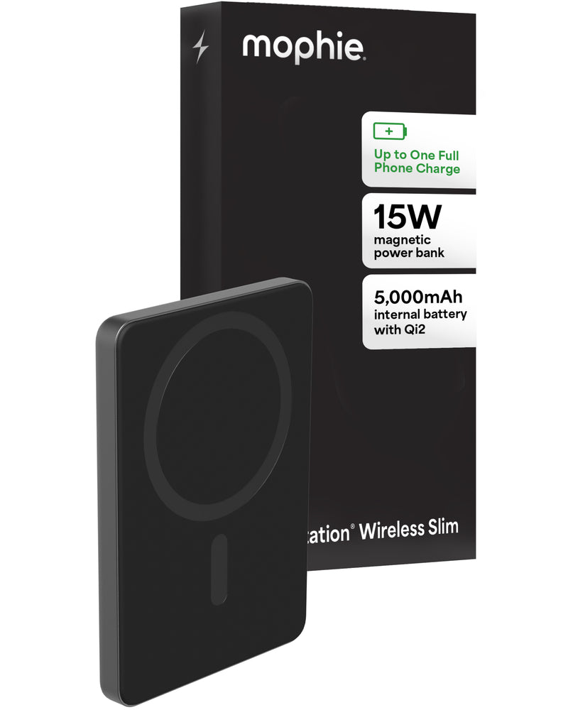 Batería externa mophie inalámbrica ultradelgada Qi2 de 15W con batería de 5.000 mAh