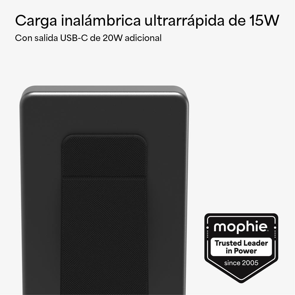 Batería portátil mophie inalámbrica con soporte Qi2 de 15W con batería 10,000mAh
