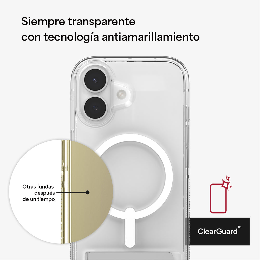 Case ZAGG Crystal Palace Snap iPhone 17 con MagSafe y Sporte Trasero - Transparente