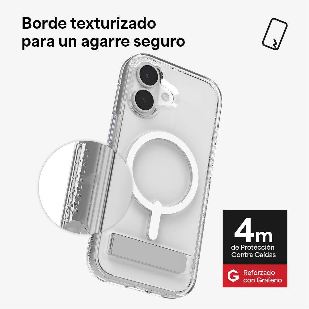 Case ZAGG Crystal Palace Snap iPhone 17 con MagSafe y Sporte Trasero - Transparente