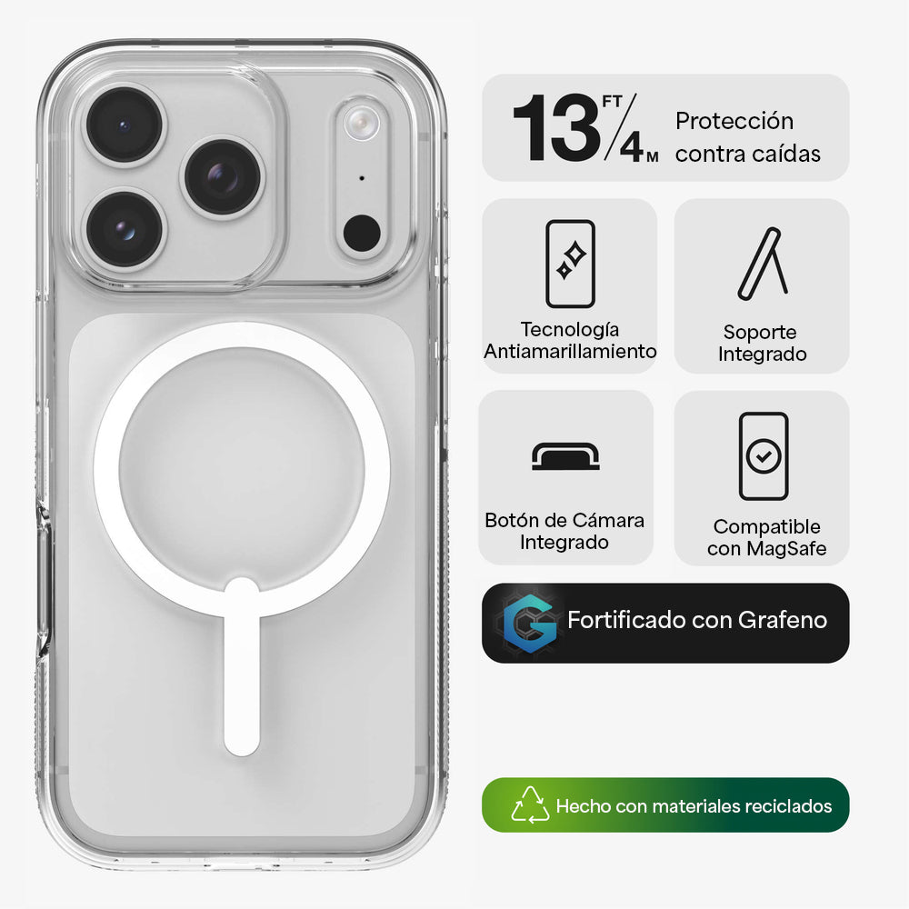 Case ZAGG Crystal Palace Snap iPhone 17 Pro Max con Botón para Cámara y MagSafe