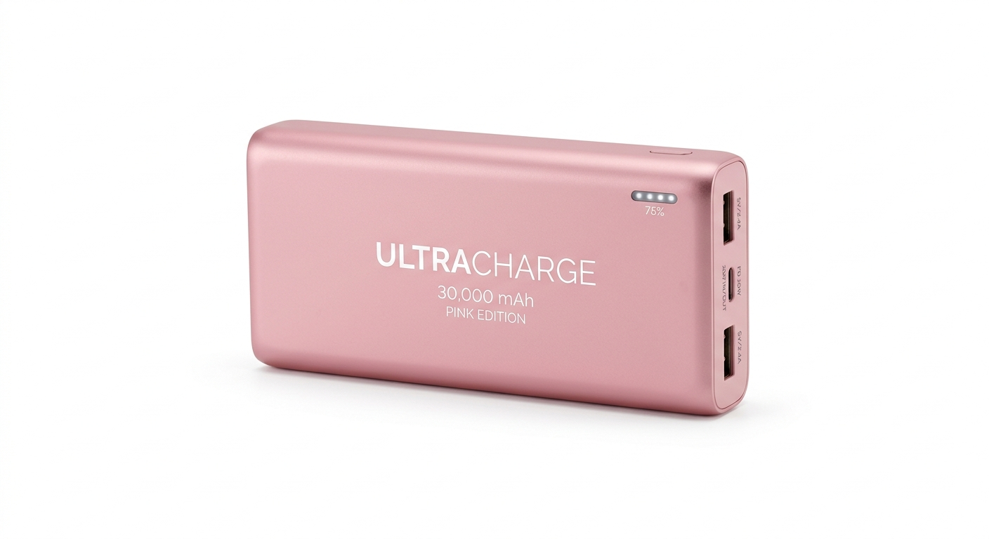 PowerBank UltraCharge 30,000 mAh - Edición Rosa Pastel