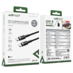 Cable Acefast 60W, C22-03 USB-C a USB-C – Aleación de Aluminio, Carga y Datos