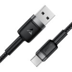 Cable de Carga 3A y Datos Acefast C22-04 USB-A a USB-C – Aleación de Aluminio, 1.2m