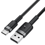 Cable de Carga 3A y Datos Acefast C22-04 USB-A a USB-C – Aleación de Aluminio, 1.2m
