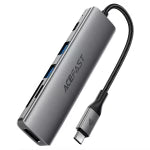 Hub 6 en 1 Acefast J18 USB-C – Estación de Acoplamiento con HDMI 4K y Puertos USB
