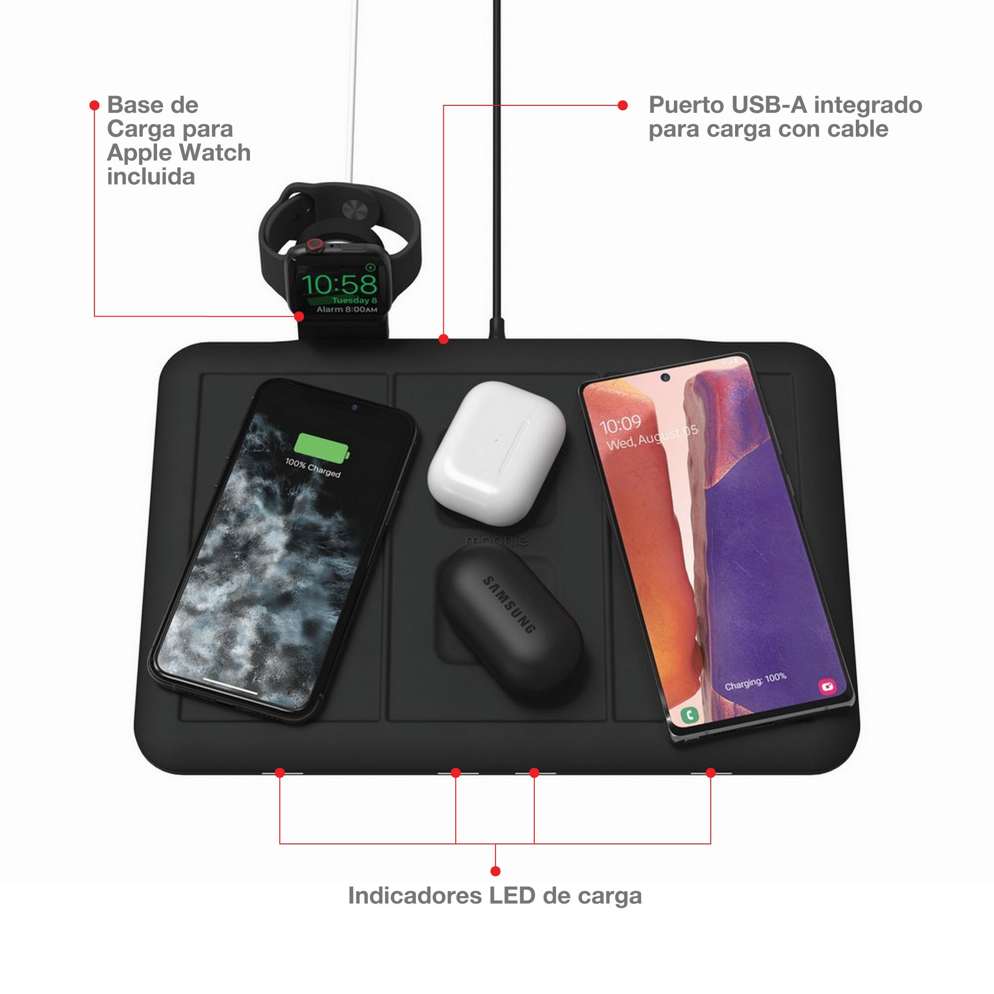 Bases de carga inalámbrica para iPhone, Apple Watch, AirdPods